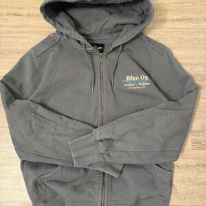 Unbranded Men's Grey and Blue Hoodie